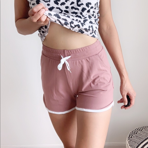 COMFY POCKETED LOUNGE SHORTS - DUSTY PINK - Picture 5 of 6
